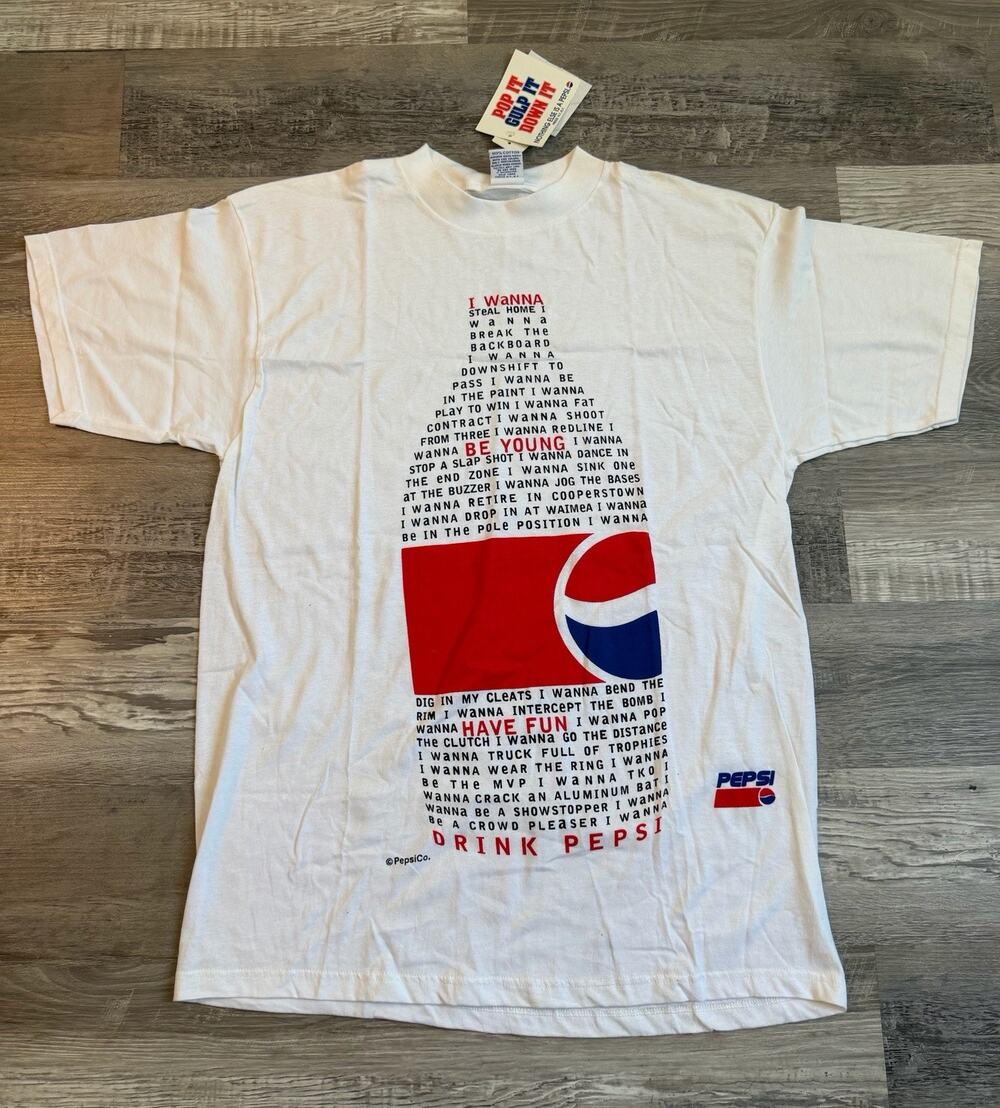 Vintage Pepsi Promotional T-Shirt – New Old Stock (NOS) – Size Large